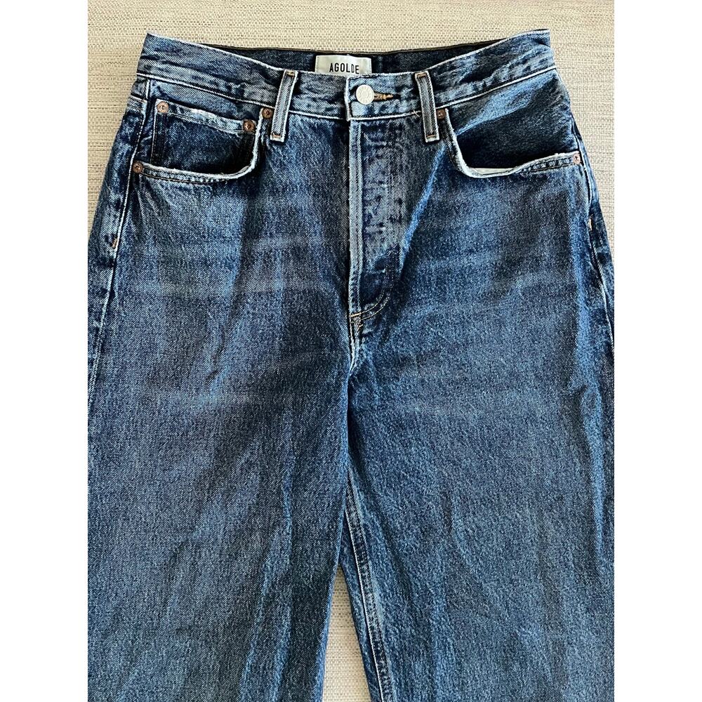 AGOLDE Dame High Rise Wide Leg Size 26 Control Jeans Cuffed Rigid Denim - Picture 7 of 8